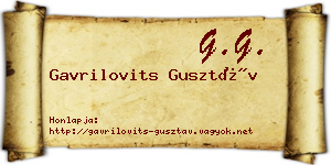 Gavrilovits Gusztáv névjegykártya