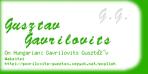 gusztav gavrilovits business card